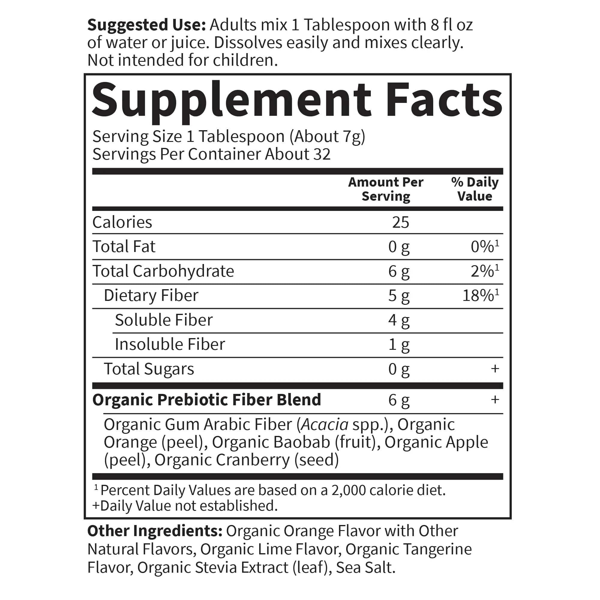 Garden of Life Dr. Formulated Organic Fiber Powder Citrus 7.9oz (224g) | USDA Organic Prebiotic Superfood Fiber Supplement thumbnail 5