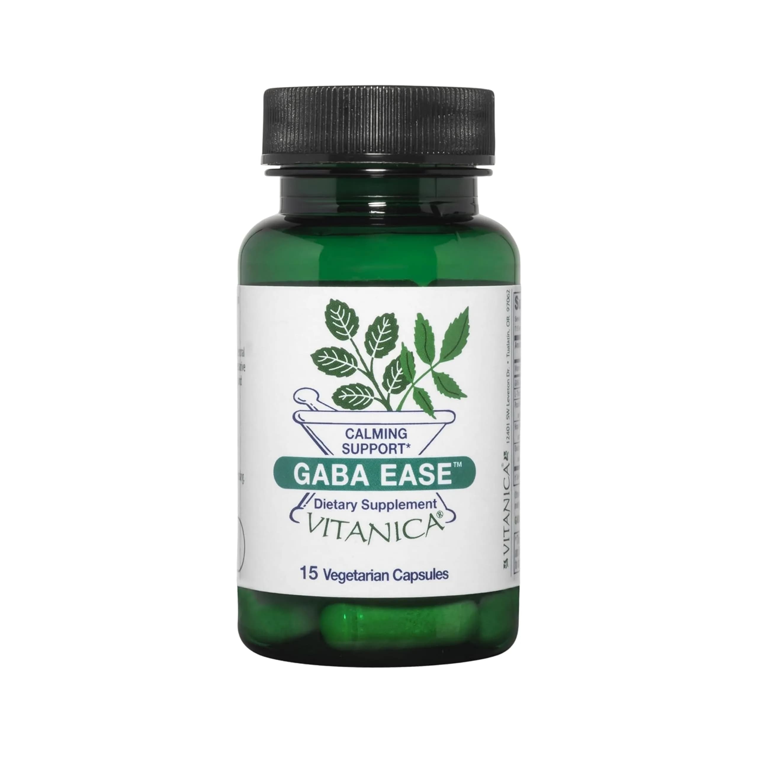Vitanica GABA Ease, Relax with Vitamin B6 & L-Theanine, Vegan, 15 Capsules | Calming Nervous System Support - main product image