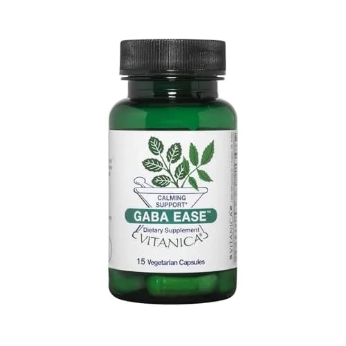 Vitanica GABA Ease, Relax with Vitamin B6 & L-Theanine, Vegan, 15 Capsules | Calming Nervous System Support thumbnail 1