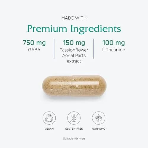 Vitanica GABA Ease, Relax with Vitamin B6 & L-Theanine, Vegan, 15 Capsules | Calming Nervous System Support thumbnail 4