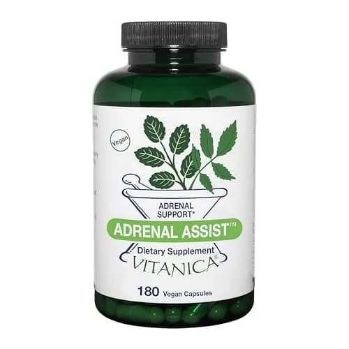 Vitanica Adrenal Assist with Ashwagandha Root Extract | Vegan, 180 Capsules for Stress & Vitality thumbnail 1