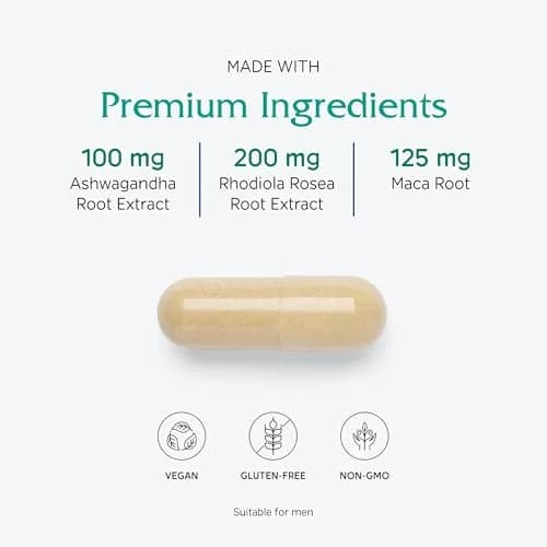 Vitanica Adrenal Assist with Ashwagandha Root Extract | Vegan, 180 Capsules for Stress & Vitality thumbnail 4