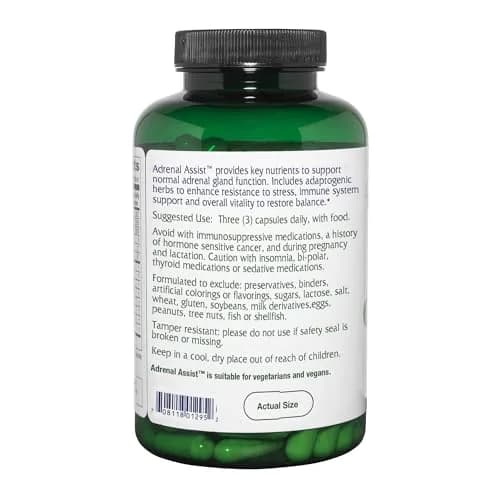 Vitanica Adrenal Assist with Ashwagandha Root Extract | Vegan, 180 Capsules for Stress & Vitality thumbnail 3