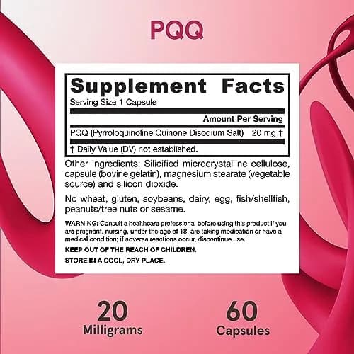 Jarrow PQQ 20 mg, Mitochondrial Biogenesis, 60 Capsules | Supports Cellular Energy & Heart Health thumbnail 6