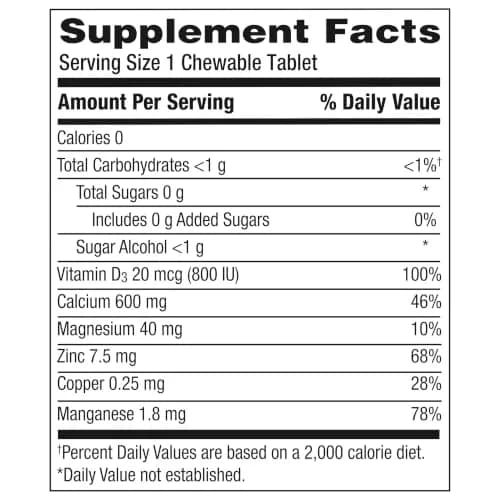 Caltrate Chewables 600 Plus D3 Calcium & Vitamin D Supplement 90 Count | Sugar-Free Bone Support thumbnail 10