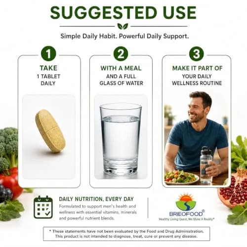 Brieofood Multi for Men 180 Tablets | Supports Energy & Prostate Health thumbnail 4