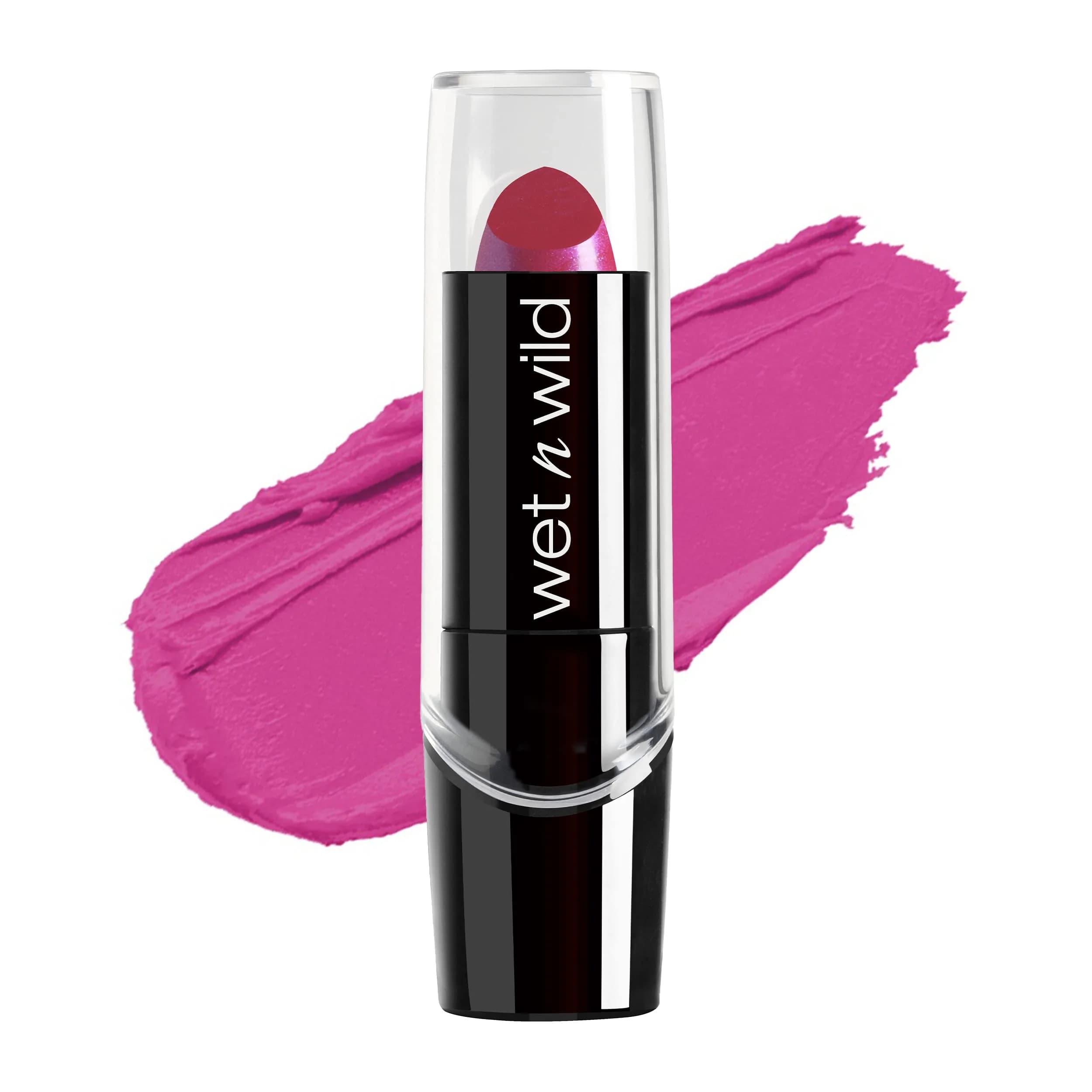 wet n wild Silk Finish Lipstick in Fuchsia with Blue Pearl - Hydrating, Buildable Lip Color - main product image