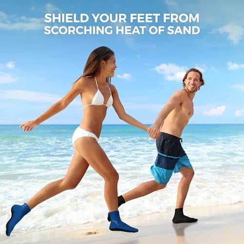 Nordic Essentials Beach Socks - Water & Sand Sports - Kids, Women, Men | 1 Yr Warranty (4, Black + Blue, Small) thumbnail 5