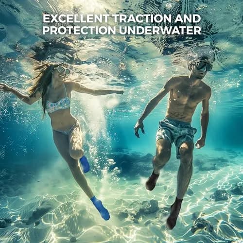 Nordic Essentials Beach Socks - Water & Sand Sports - Kids, Women, Men | 1 Yr Warranty (4, Black + Blue, Small) thumbnail 6