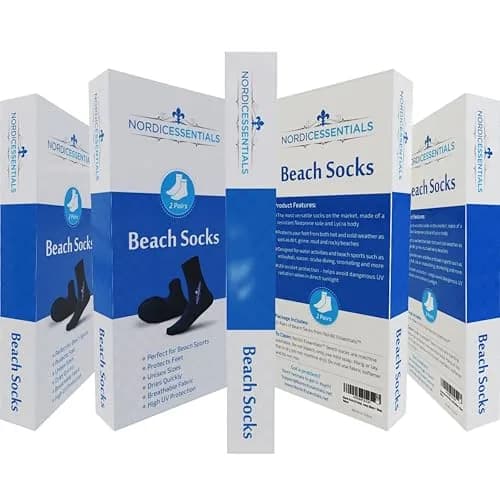 Nordic Essentials Beach Socks - Water & Sand Sports - Kids, Women, Men | 1 Yr Warranty (4, Black + Blue, Small) thumbnail 9