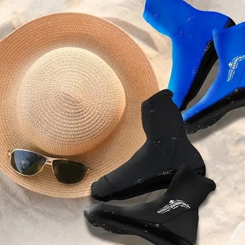 Nordic Essentials Beach Socks - Water & Sand Sports - Kids, Women, Men | 1 Yr Warranty (4, Black + Blue, Small) thumbnail 2