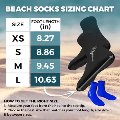 Nordic Essentials Beach Socks - Water & Sand Sports - Kids, Women, Men | 1 Yr Warranty (4, Black + Blue, Small) thumbnail 3