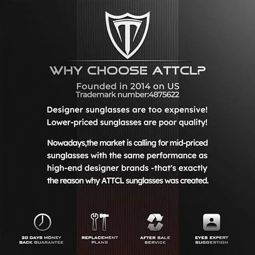 ATTCL Polarized Sunglasses for Men | UV Protection Anti-Glare Wrap Around Lightweight Metal Sun Glasses (Brown) thumbnail 9