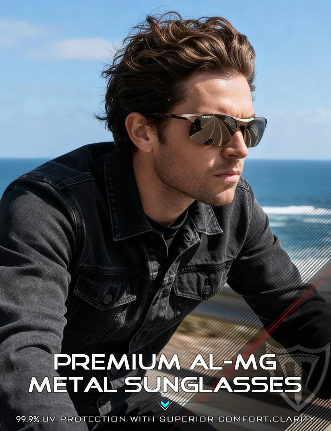 ATTCL Polarized Sports Sunglasses for Men - 2026-Coffee Brown, Non-Mirrored, UV Protection Wrap-Around - view 2