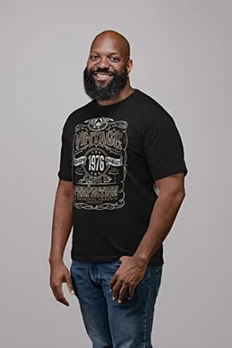ShirtInvaders Vintage 1976 Aged to Perfection 50th Birthday Tee for Him - Black-001-Sm | Retro Whiskey Distressed Style thumbnail 4