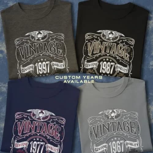 ShirtInvaders Vintage 1976 Aged to Perfection 50th Birthday Tee for Him - Black-001-Sm | Retro Whiskey Distressed Style thumbnail 5