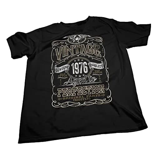 ShirtInvaders Vintage 1976 Aged to Perfection 50th Birthday Tee for Him - Black-001-2X | Classic Retro Style for Men thumbnail 6