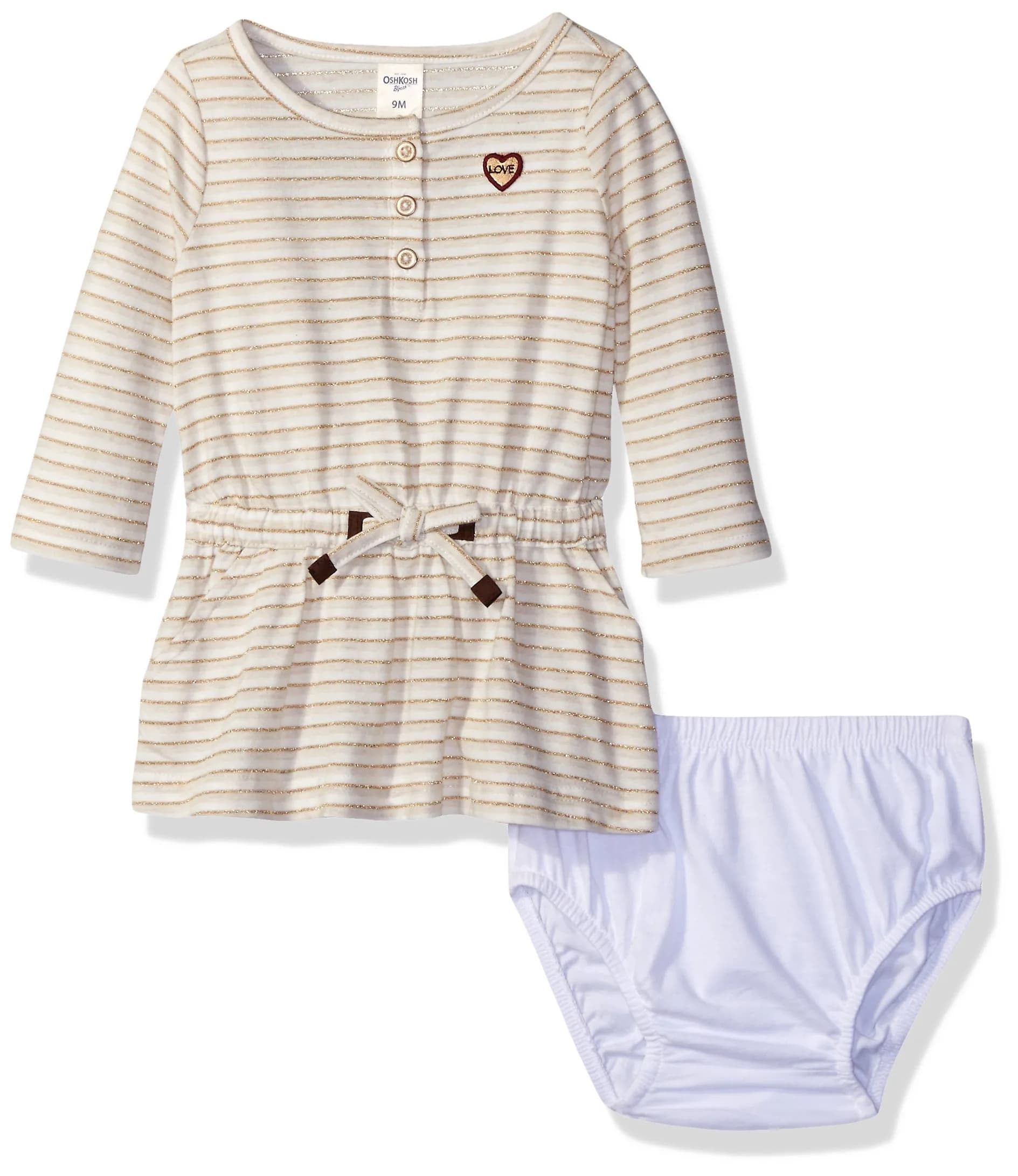 OshKosh B'gosh Baby Girls' Striped Knit Dress (Baby) - Beige - 3 Months - main product image