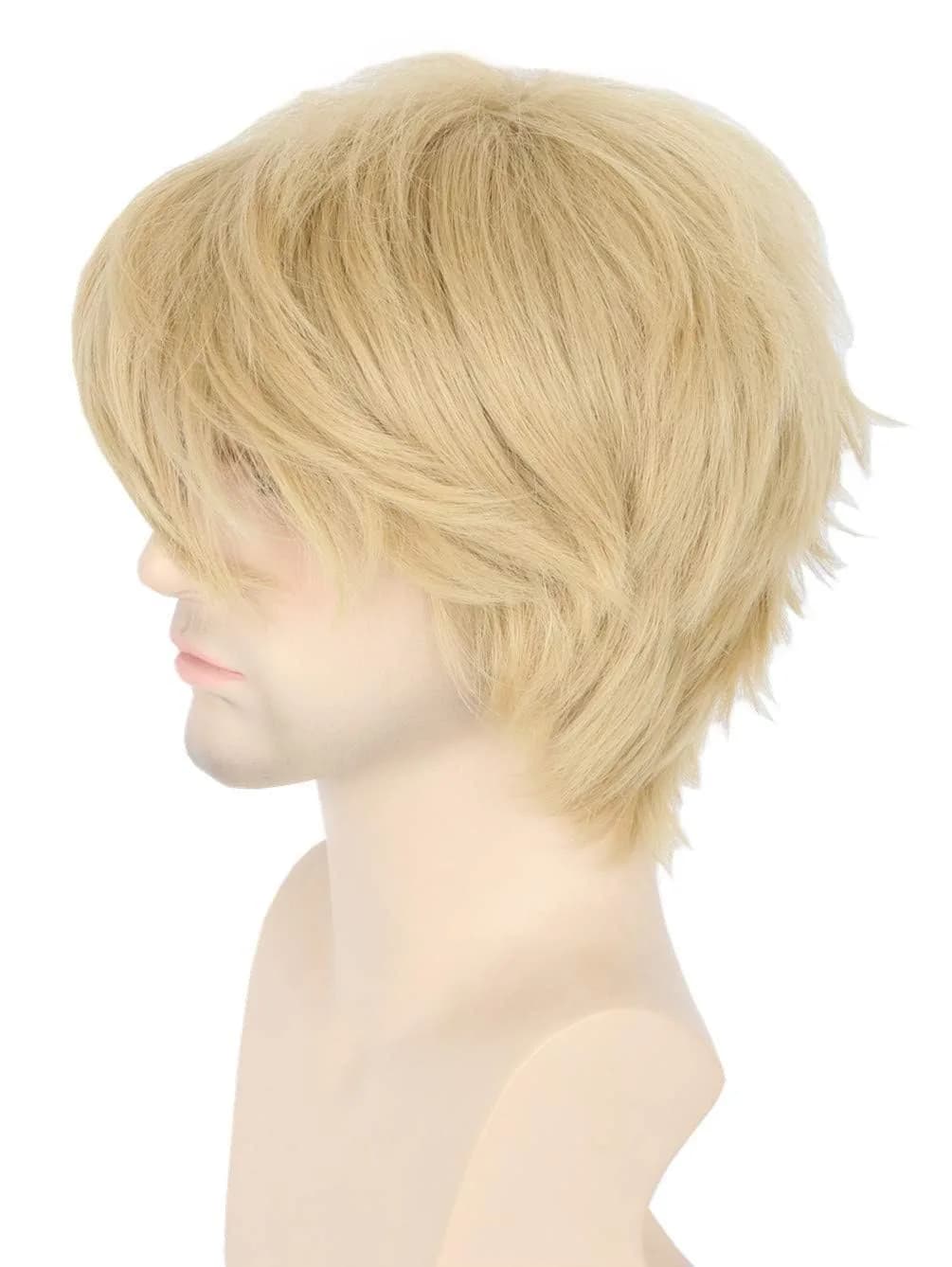 Topcosplay Women or Men Wig Blonde Short Layered Fluffy Cosplay Halloween Wigs | Synthetic Fiber, Unisex — Blonde