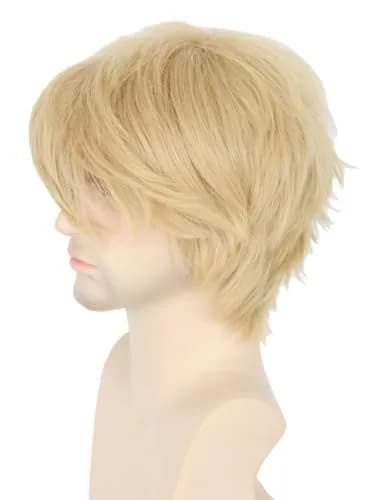 Topcosplay Women or Men Wig Blonde Short Layered Fluffy Cosplay Halloween Wigs | Synthetic Fiber, Unisex thumbnail 1