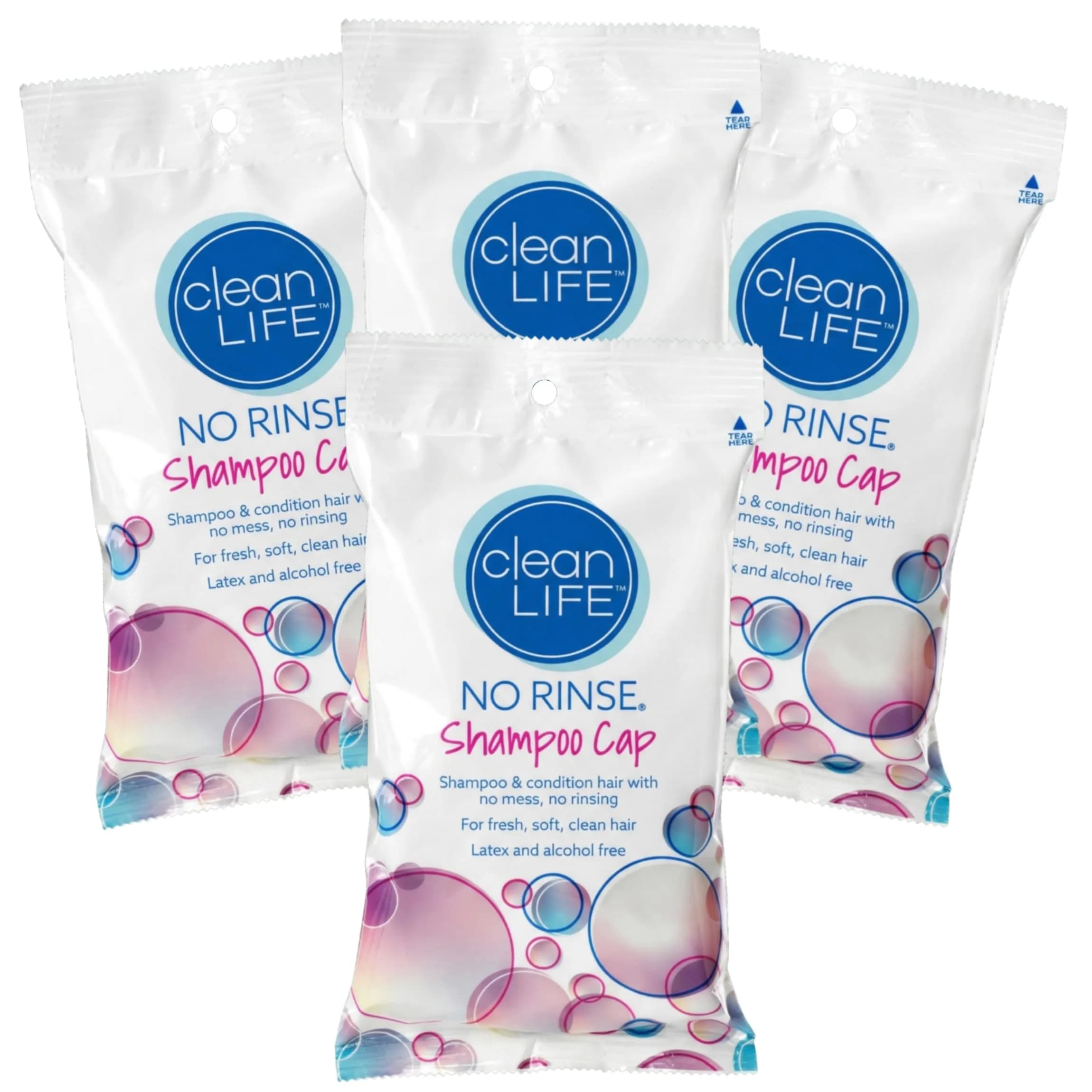No-Rinse Cleanlife Shampoo Cap 4 Pack | Waterless, Rinse-Free Hair Wash for Elderly & Bedridden — Cap