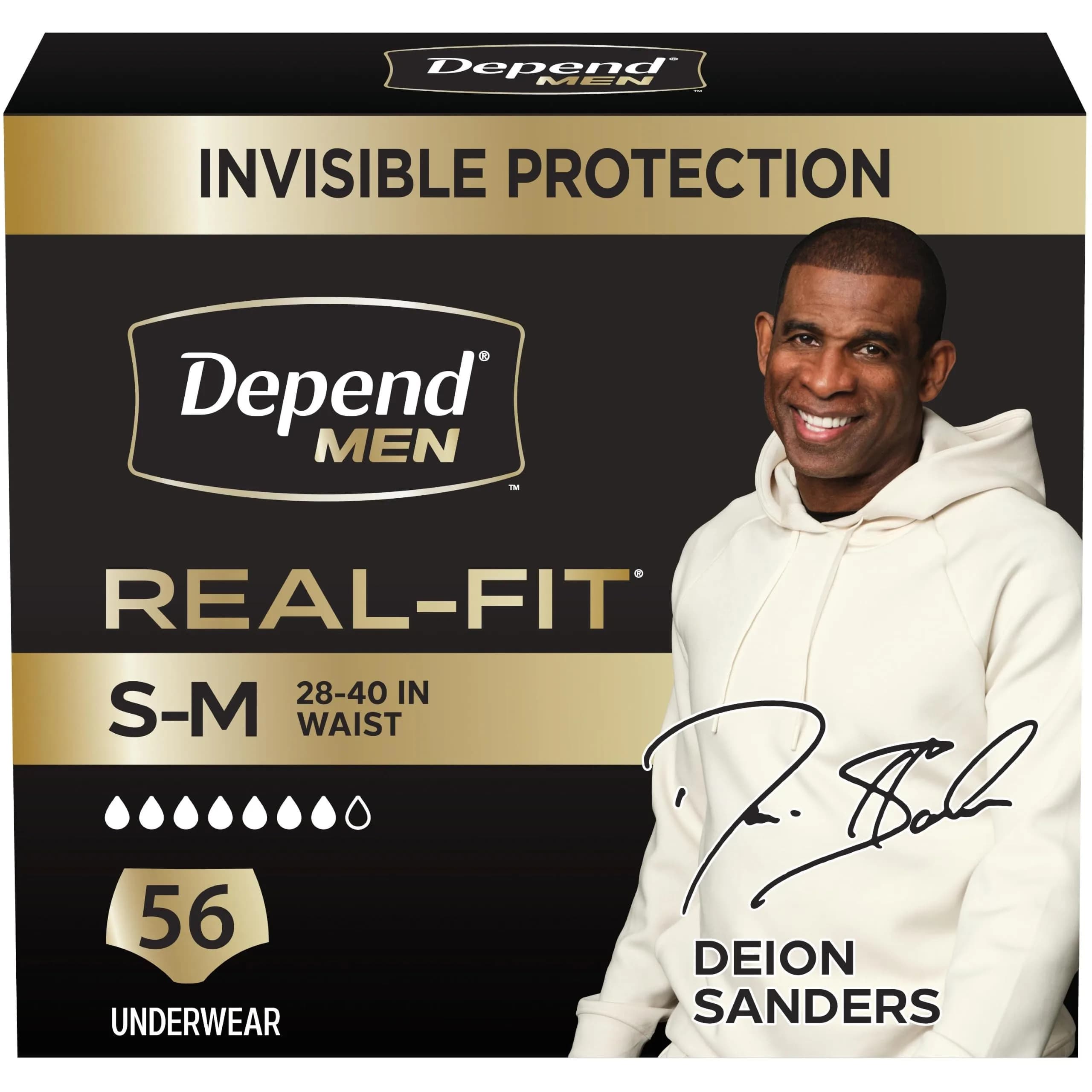 Depend Real Fit Incontinence Underwear for Men, Small/Medium (56 Count) | Maximum Absorbency for Men's Bladder Leak Protection — Small/Medium