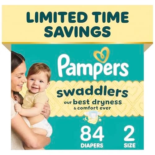 Pampers Swaddlers Diapers Size 2 (7-13 kg) | Pediatrician Recommended Skin-Safe Disposable Baby Diaper thumbnail 1