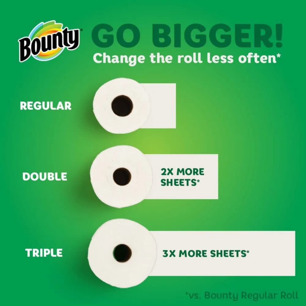 Bounty Select-A-Size Paper Towels, White, 8 Double Plus Rolls | Absorbent & Strong - view 6