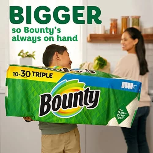 Bounty Select-A-Size Paper Towels, White, 8 Double Plus Rolls | Absorbent & Strong thumbnail 8