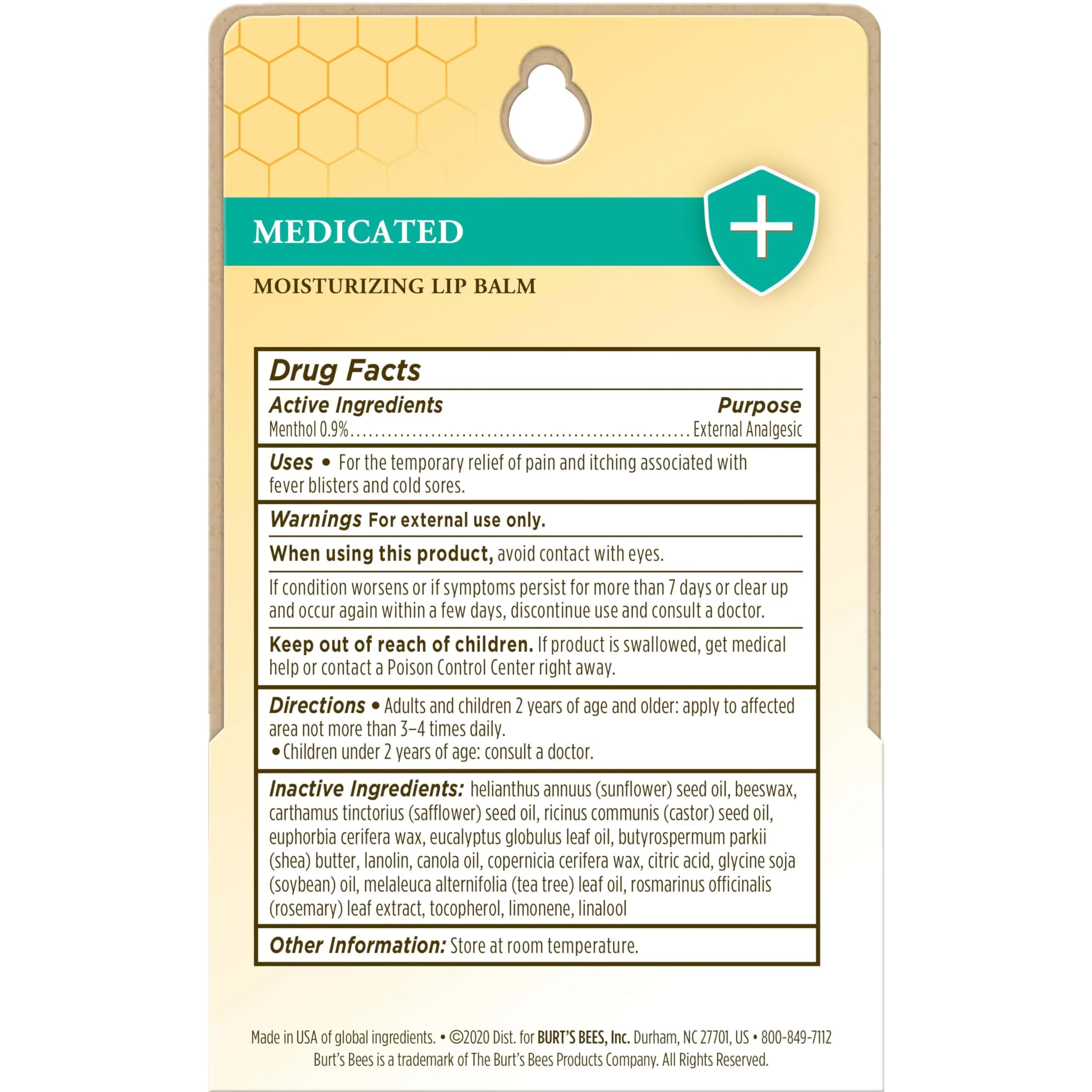 Burt's Bees Medicated Tint-Free Lip Balm 2 Count | Natural Conditioning Lip Treatment - view 4