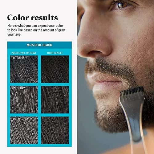 Just For Men Mustache & Beard Dye, Real Black M-55 | Ammonia-Free Gel for Coarse Facial Hair thumbnail 5
