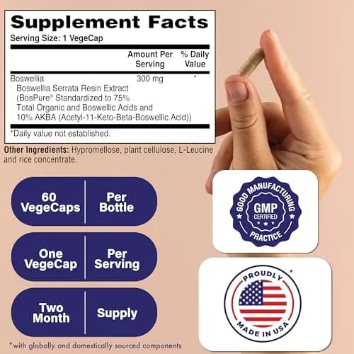 Health Thru Nutrition Boswellia 300mg 60 Capsules | Organic Frankincense for Joint Support thumbnail 2