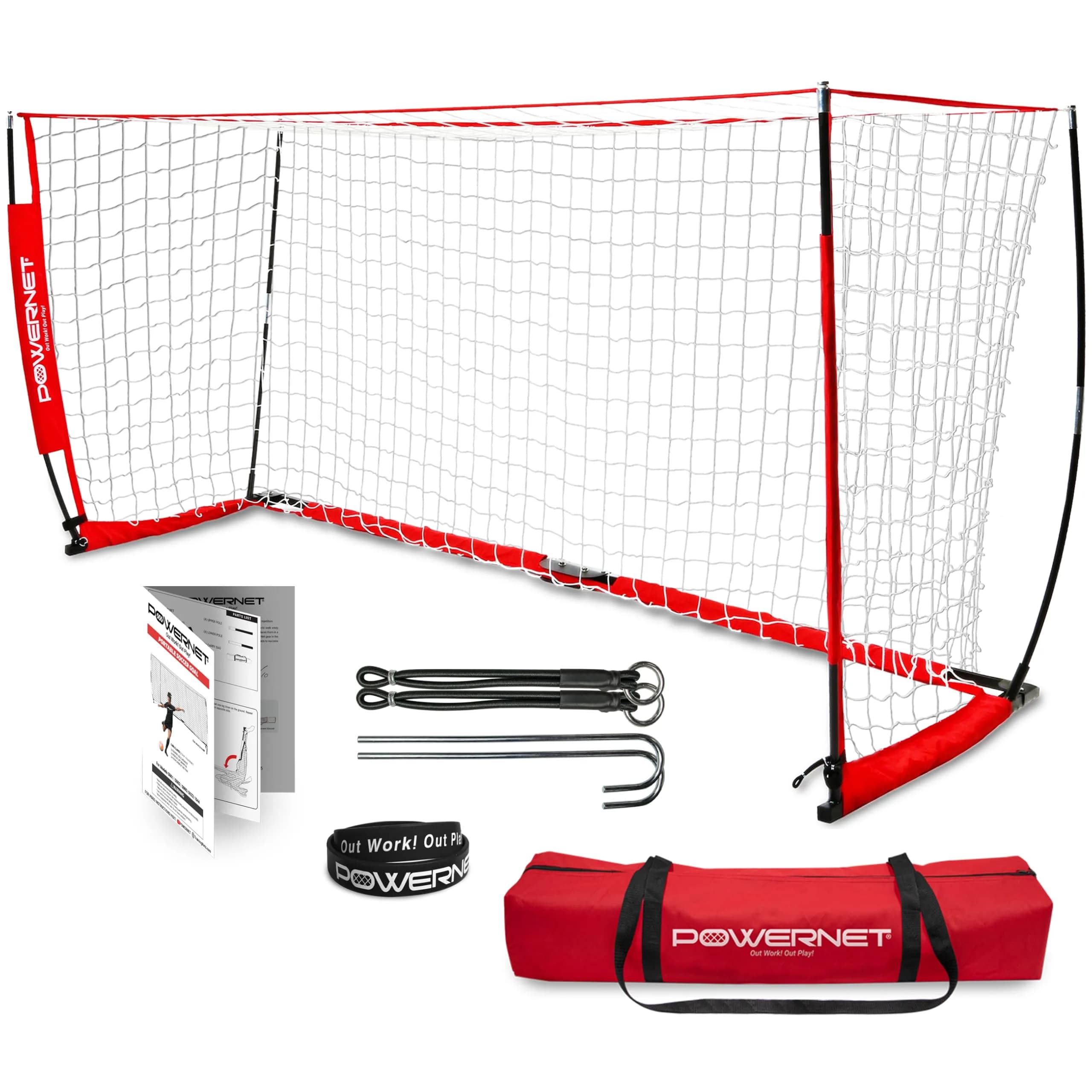 PowerNet 12x6 FT Portable Soccer Goal | Easy Setup, Indoor & Outdoor Use, Stable Steel Frame