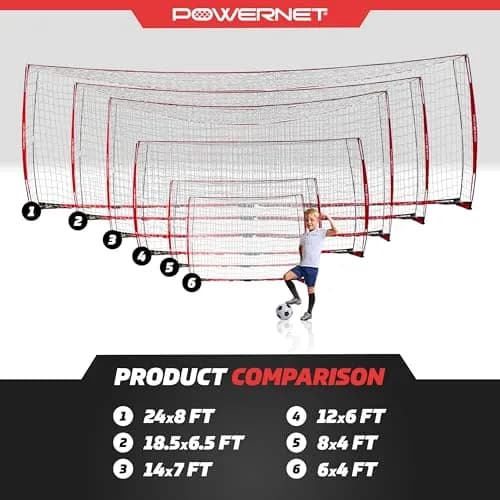 PowerNet 12x6 FT Portable Soccer Goal | Easy Setup, Indoor & Outdoor Use, Stable Steel Frame thumbnail 7