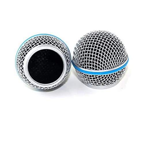YaizK Microphone Replacement Blue Steel Mesh Grill Head | Compatible with Shure SM58 Wireless & Wired Mics thumbnail 3