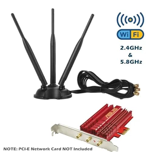 TECHTOO Dual Band WiFi Antenna 6dBi 2.4/5.8GHz with RP-SMA Connector Magnetic Base | Extends Wireless Range thumbnail 4