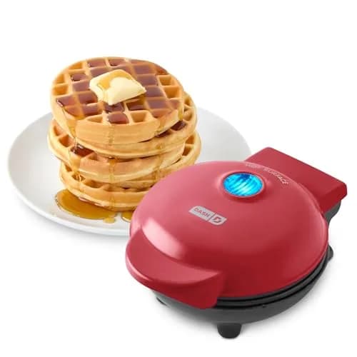 Dash Mini Waffle Maker 4-Inch Red | Compact & Lightweight for Quick Waffles — Red