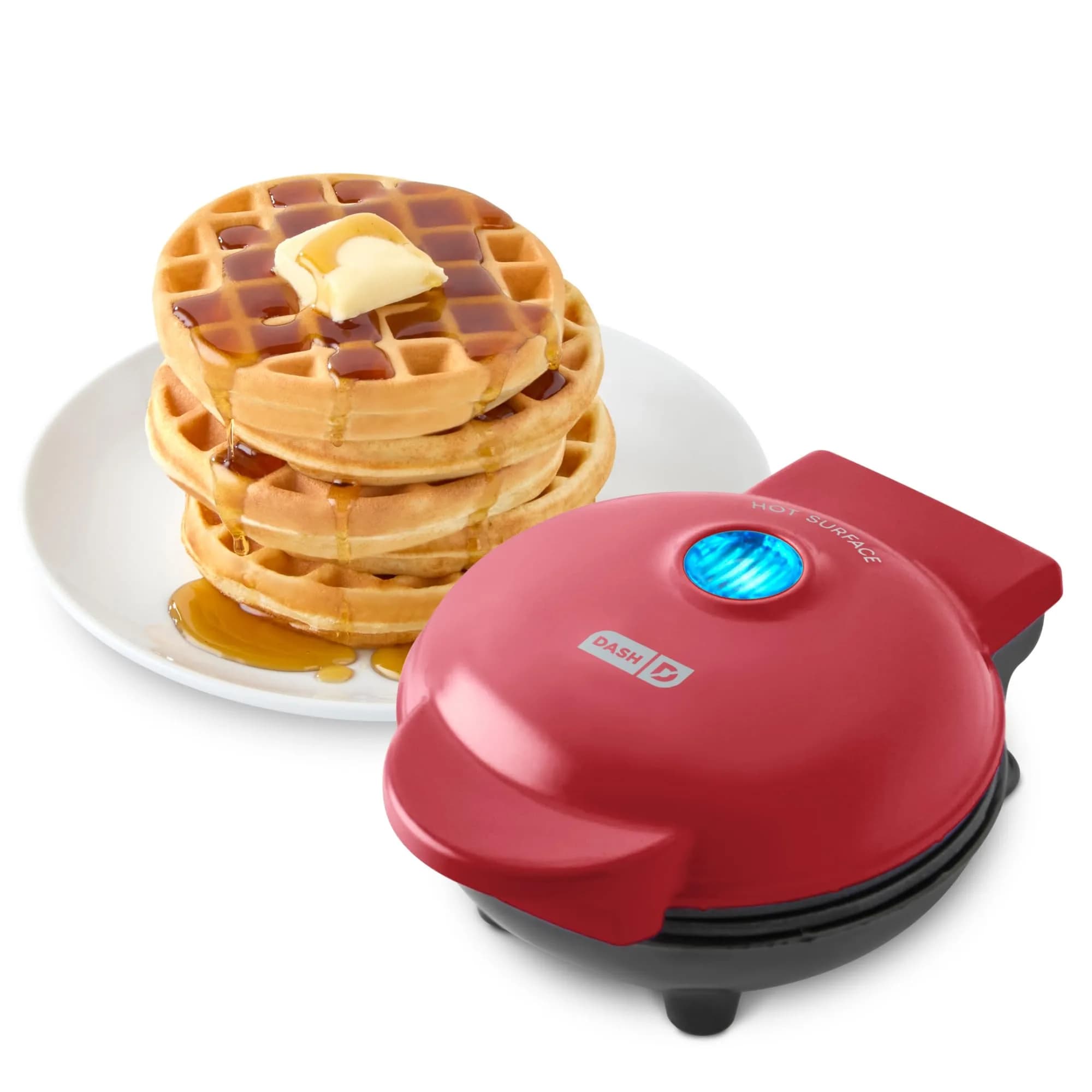 Dash Mini Waffle Maker 4-Inch Red | Compact & Lightweight for Quick Waffles - main product image