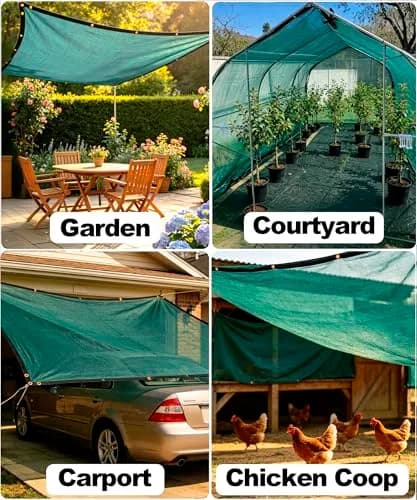 e.share 70% Green Shade Cloth 12ft x 20ft | UV & Frost Protection for Garden & Patio thumbnail 5