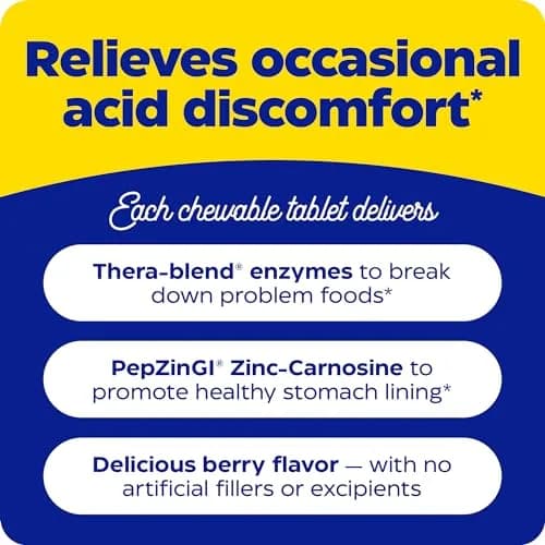 Enzymedica Acid Soothe Chewable Supplement for Women & Men - 60 Tablets | Supports Digestive Comfort & Heartburn Relief thumbnail 6