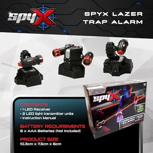 SpyX Lazer Trap Alarm Toy | Invisible Infrared Beam Motion Sensor Gadget for Kids Ages 6-14 thumbnail 4