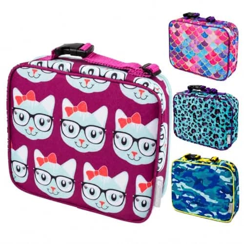 Bentology Kitty Cat Insulated Lunch Box 240cc (10 x 8 x 3 in) | Food Safe for Kids Ages 3+ thumbnail 1