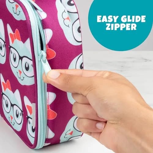 Bentology Kitty Cat Insulated Lunch Box 240cc (10 x 8 x 3 in) | Food Safe for Kids Ages 3+ thumbnail 6