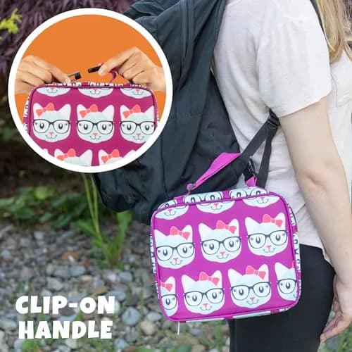 Bentology Kitty Cat Insulated Lunch Box 240cc (10 x 8 x 3 in) | Food Safe for Kids Ages 3+ thumbnail 3