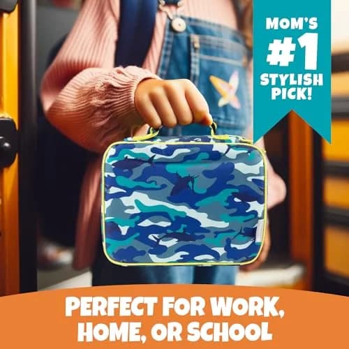 Bentology Kids Insulated Lunch Box Blue Camouflage | 22.86cm x 20.32cm x 5.08cm (10" x 8" x 3") thumbnail 7