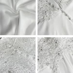 ABaoWedding Women's Wedding Dress Lace Double V-Neck Sleeveless Ivory US 14 | Elegant Bridal Gown with Lace & Beading (70-120 chars) thumbnail 6