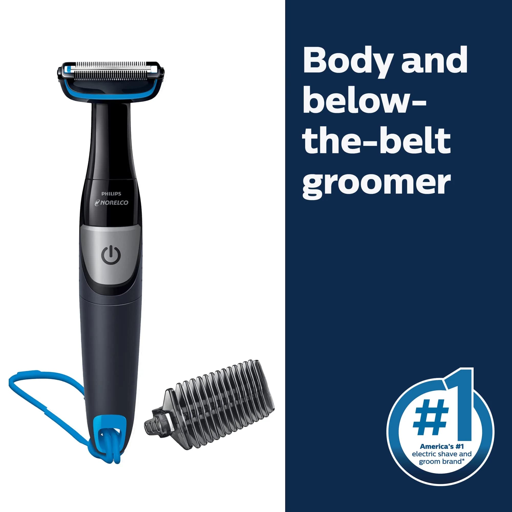 Philips Norelco Bodygroom Series 1100 BG1026/60 Showerproof Body Hair Trimmer for Men | Trims Below Neck Safely - view 2
