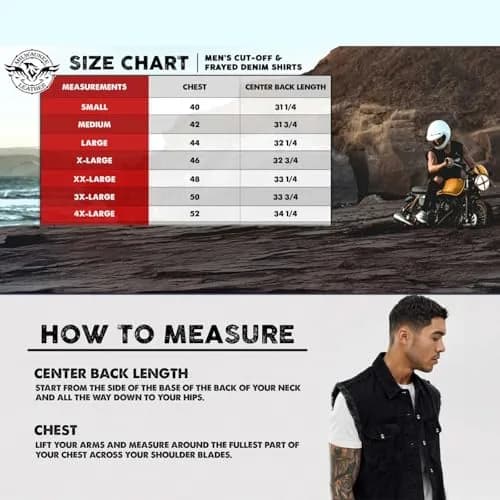 Milwaukee Leather DM4005 Men's Beige Lightweight Sleeveless Denim Shirt | Casual, 3X-Large, Cotton thumbnail 3