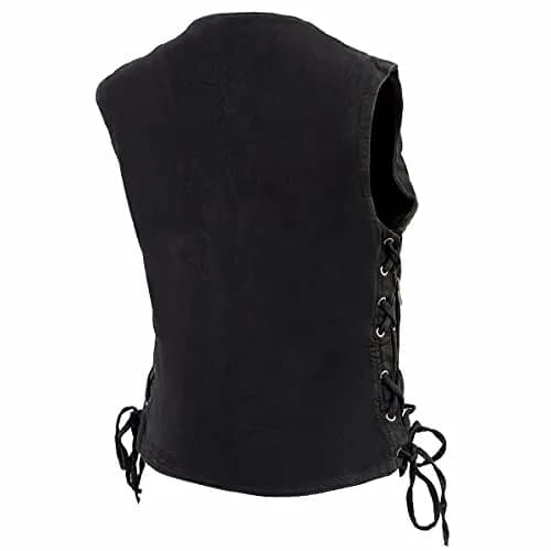 Milwaukee Leather MDL4020 Women's Classic Black 6 Pocket Denim Vest | 4X-Large, Sleeveless, Cotton thumbnail 8