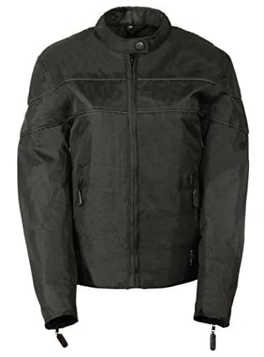 Bikers Edge Women's Nylon Jacket with Vents (Large, Black) | Lightweight Textile Motorcycle Coat thumbnail 1